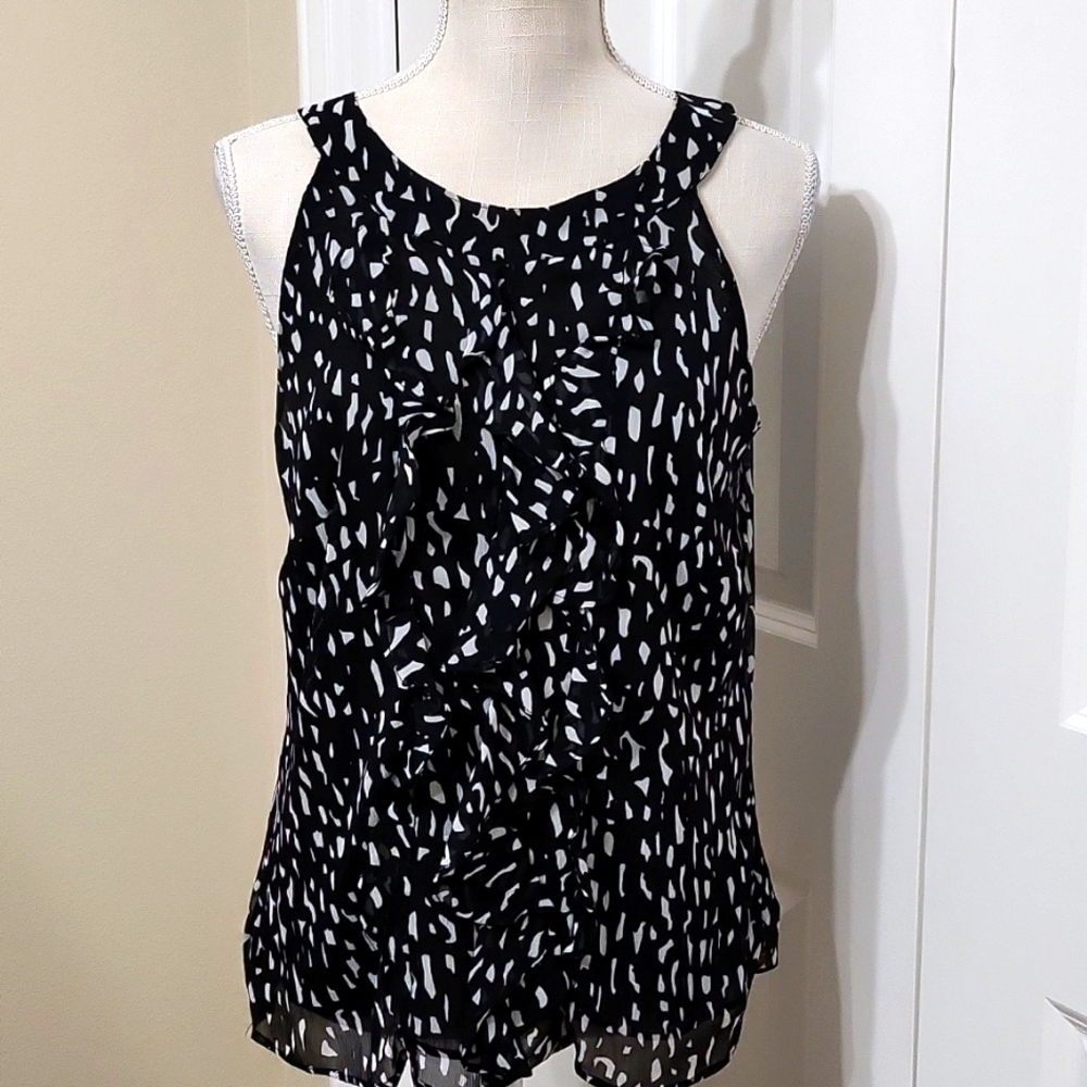 MERONA BLACK & WHITE SLEEVELESS TOP SZ M EXCELLENT  CONDITION NWOT